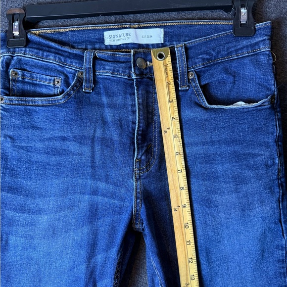 Signature Levi Strauss Jeans Mens 30x31 Blue S37 Slim Fit Denim Stretch Pants - Picture 5 of 13